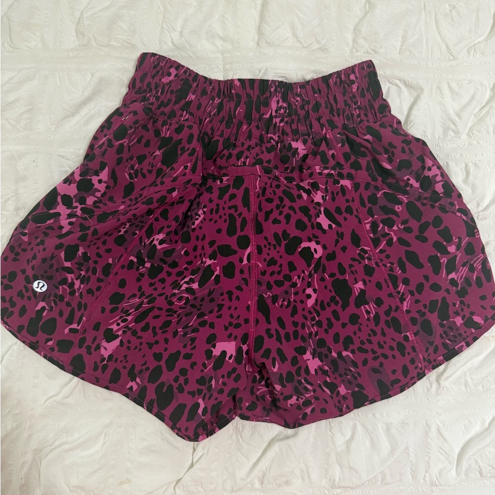 lululemon rare leopard Pink and Black Shorts